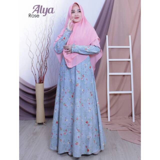 Set Gamis dan Hijab Alya
