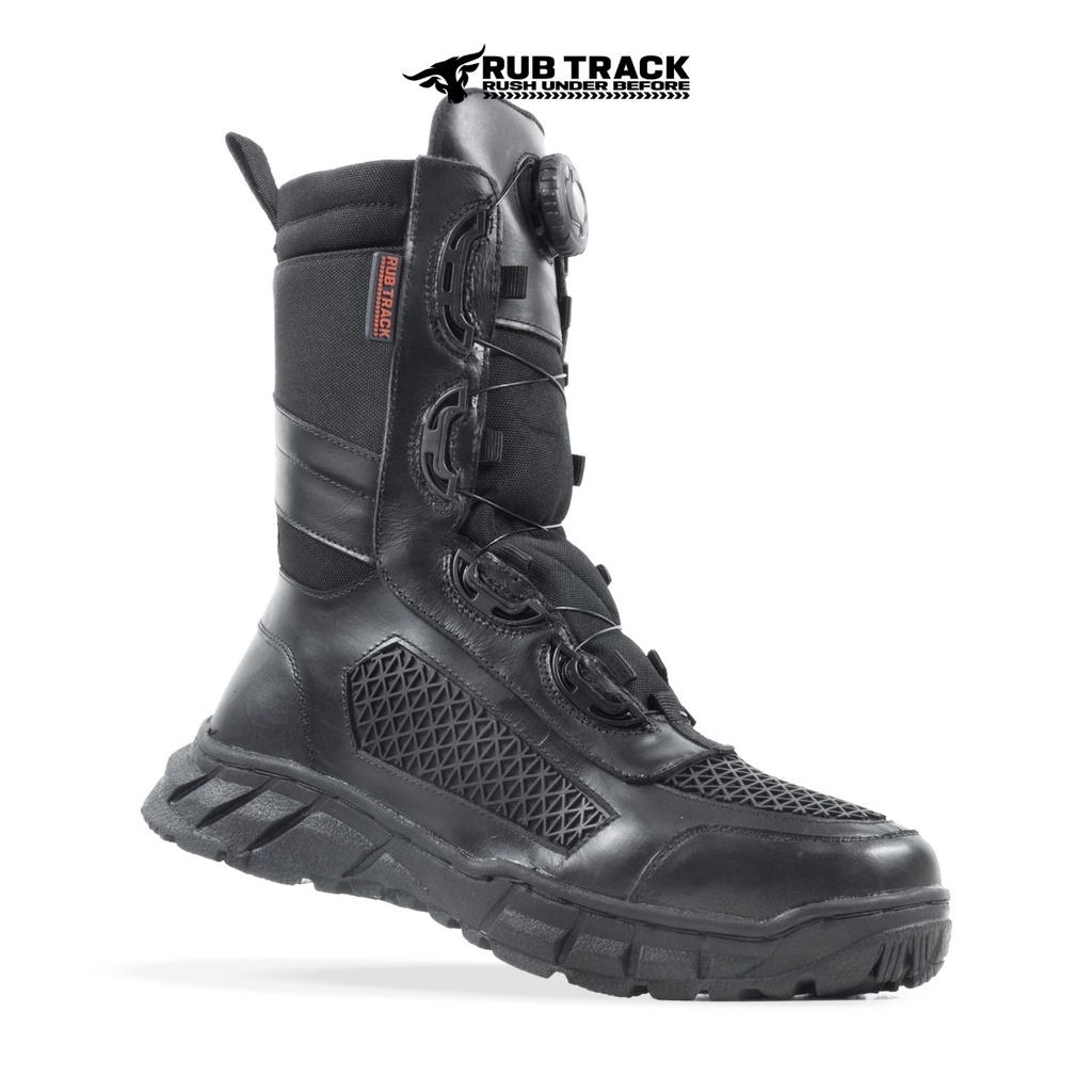 RUBTRACK - Sepatu pdl Ninja Boa Libra Bahan Kulit Asli Premium Model Tawon Ninja Boa Tali Putar Lacing Sistem Fitgo Impor Pdl Tni Polri Resleting Ziper Kombinasi Crordura Top Tactical Shoes