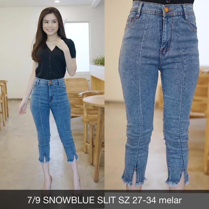 CELANA JEANS WANITA 79 SNOWBLUE SLIT SYS CLOTHIER