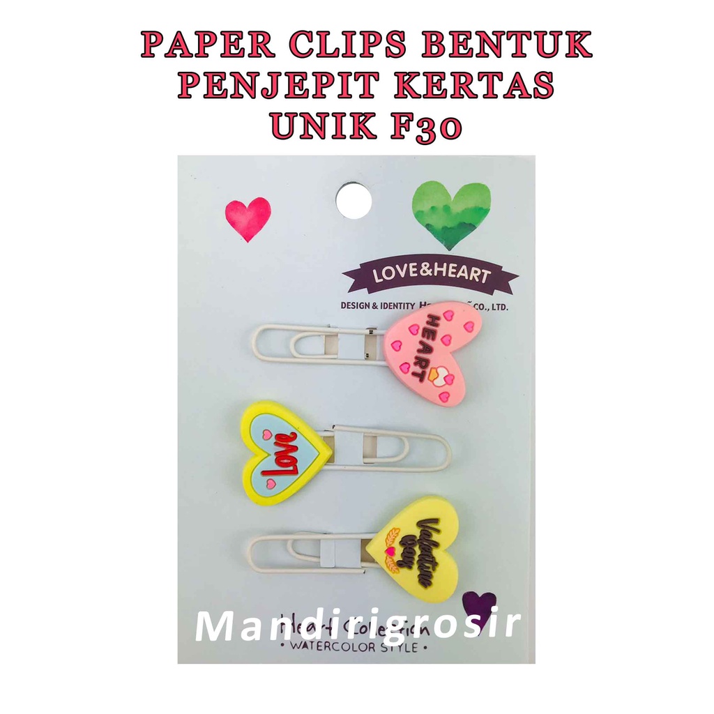 Paper Clips Bentuk unik * Paper Clips * Penjepit Kertas * F30