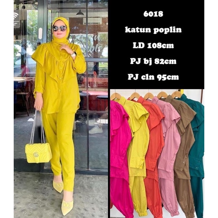 JELOMA LENI SET SETELAN WANITA BAHAN KATUN POPLIN