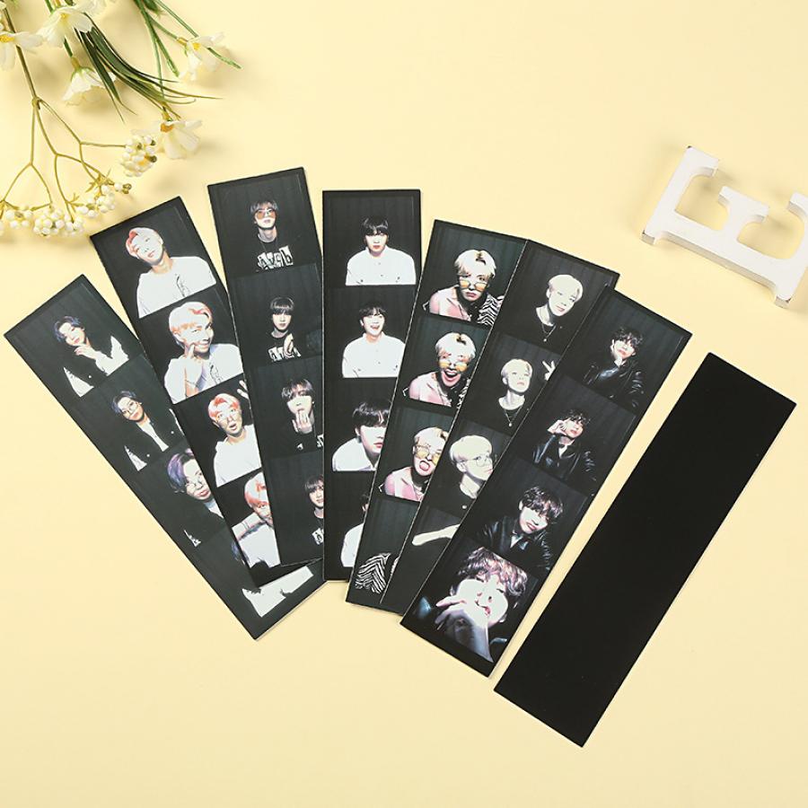 7pcs / set Pembatas Buku Desain KPOP BTS Mentega CD Foto Untuk Koleksi