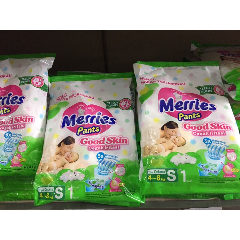 Pampers Merries sachet rencengan size S