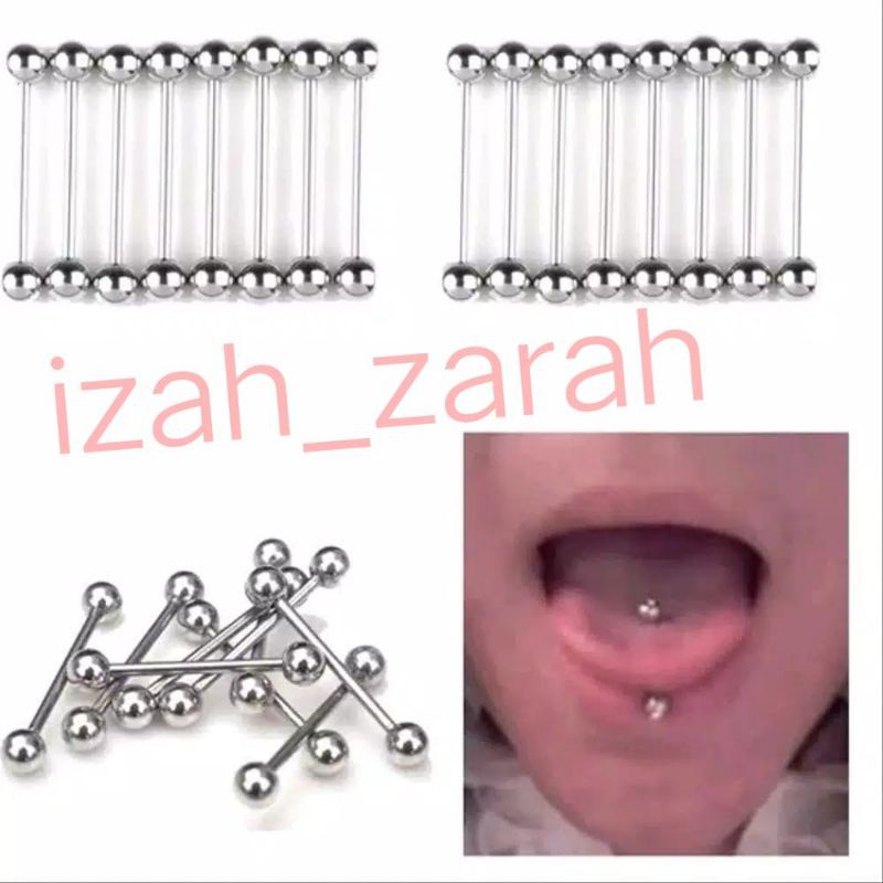 (promo)Tindik lidah titanium/tindik barbel anti karat