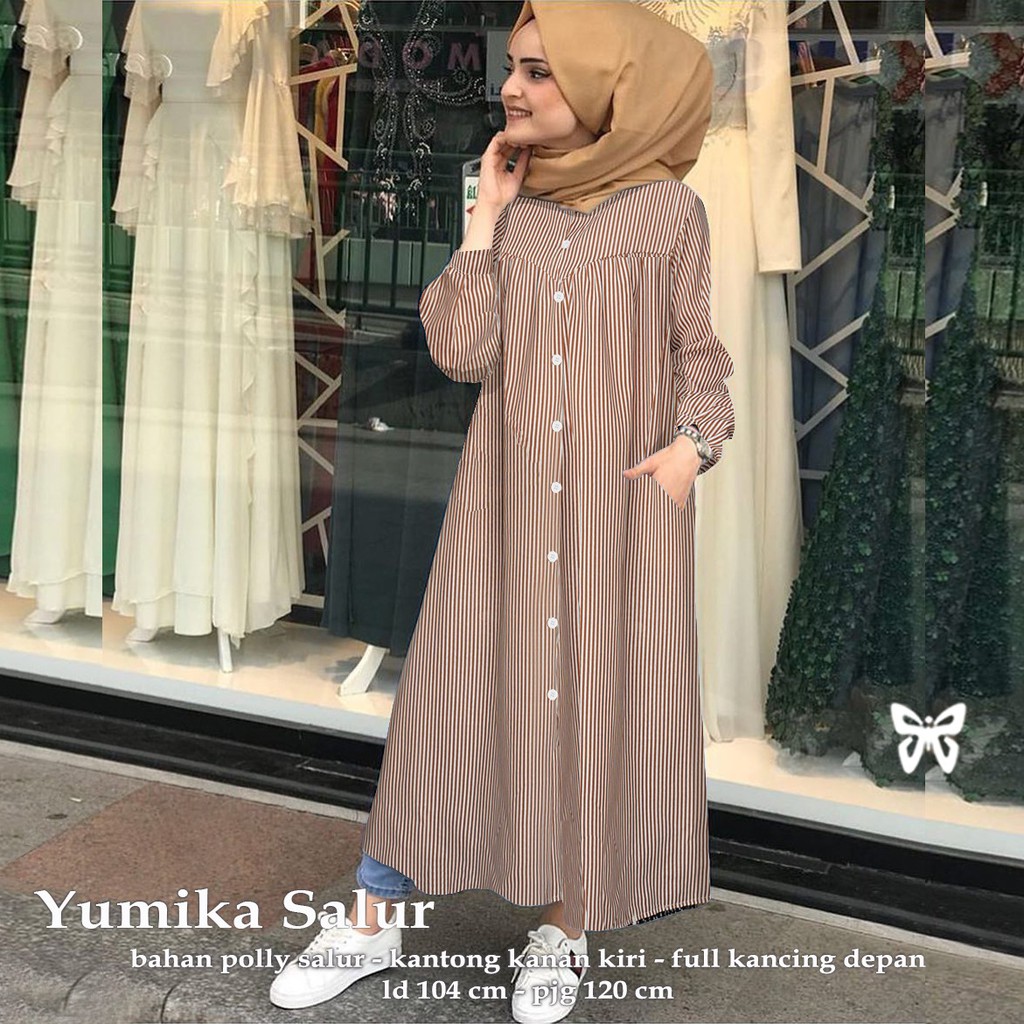 HOPYLOVY - YUMIKA LONG DRESS TUNIK PANJANG WANITA