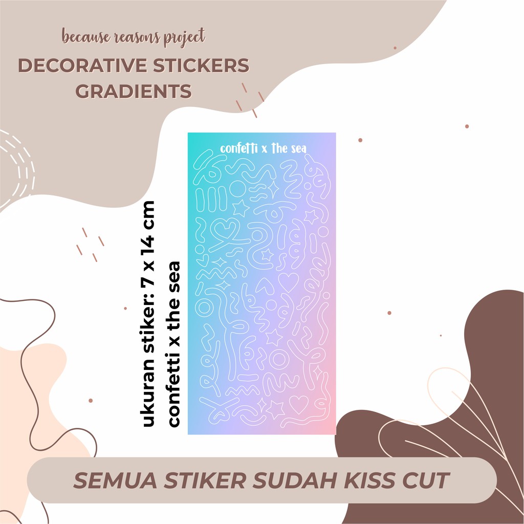 STIKER DECO - POLCOS GRADIENTS CONFETTI-THE SEA