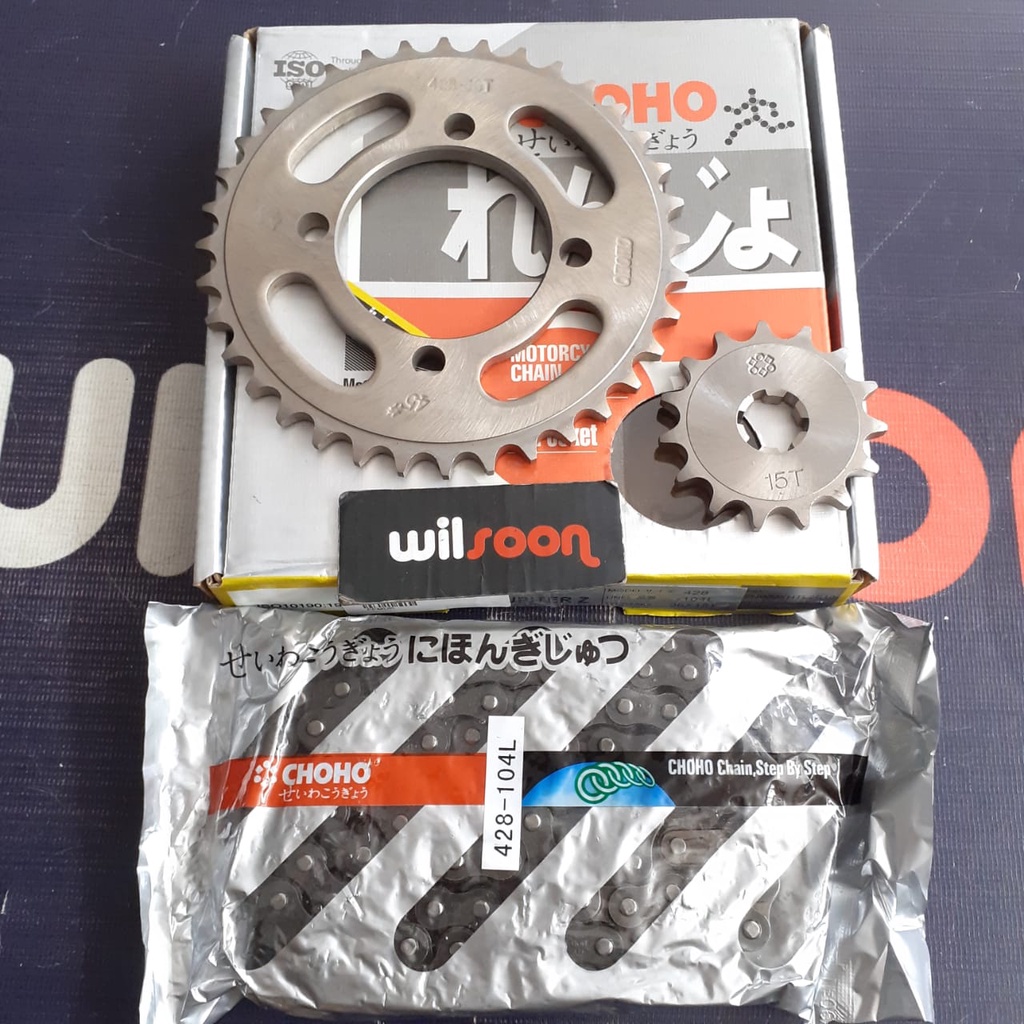 Paket Gir / Gear Set / Sprocket Assy Yamaha Jupiter Z 36T-15T 428-104L Choho