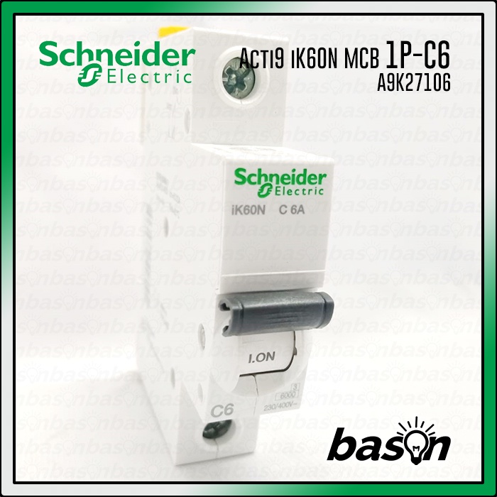 SCHNEIDER Acti9 iK60N MCB 1P-C6 230V - A9K27106