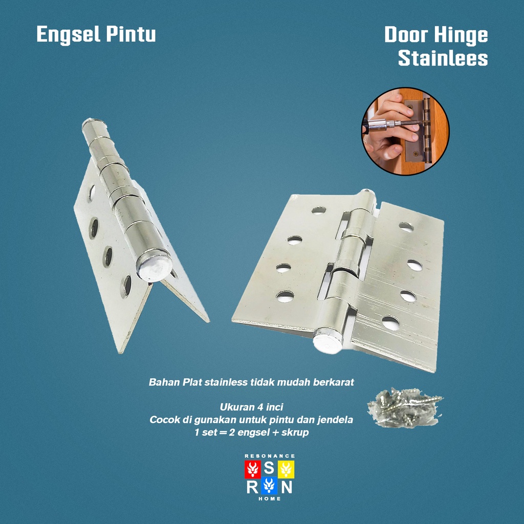 Engsel Pintu Silver HPP 4 Inch Inci Jendela Tebal