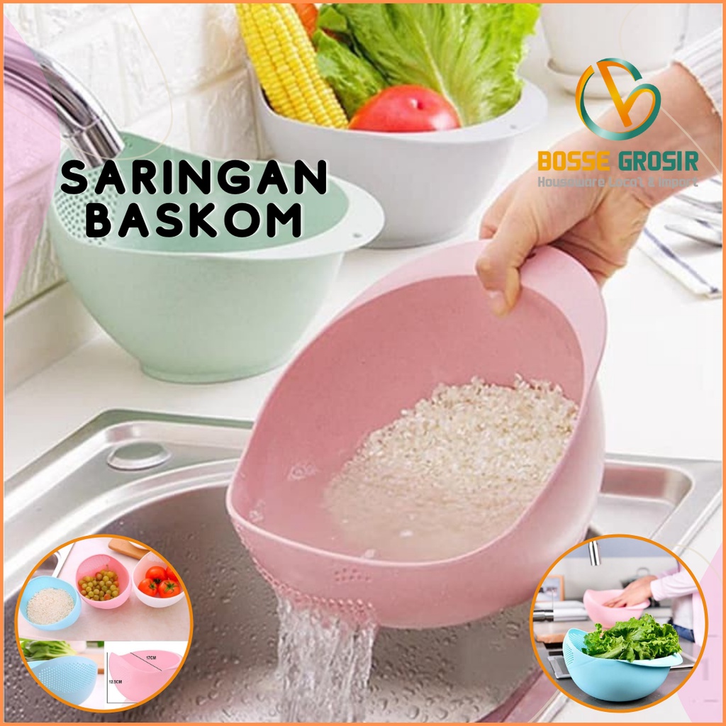 Jual Bosse Baskom Saringan Alat Saringan Cuci Beras Buah Buahan Sayur Kacang Baskom Serbaguna