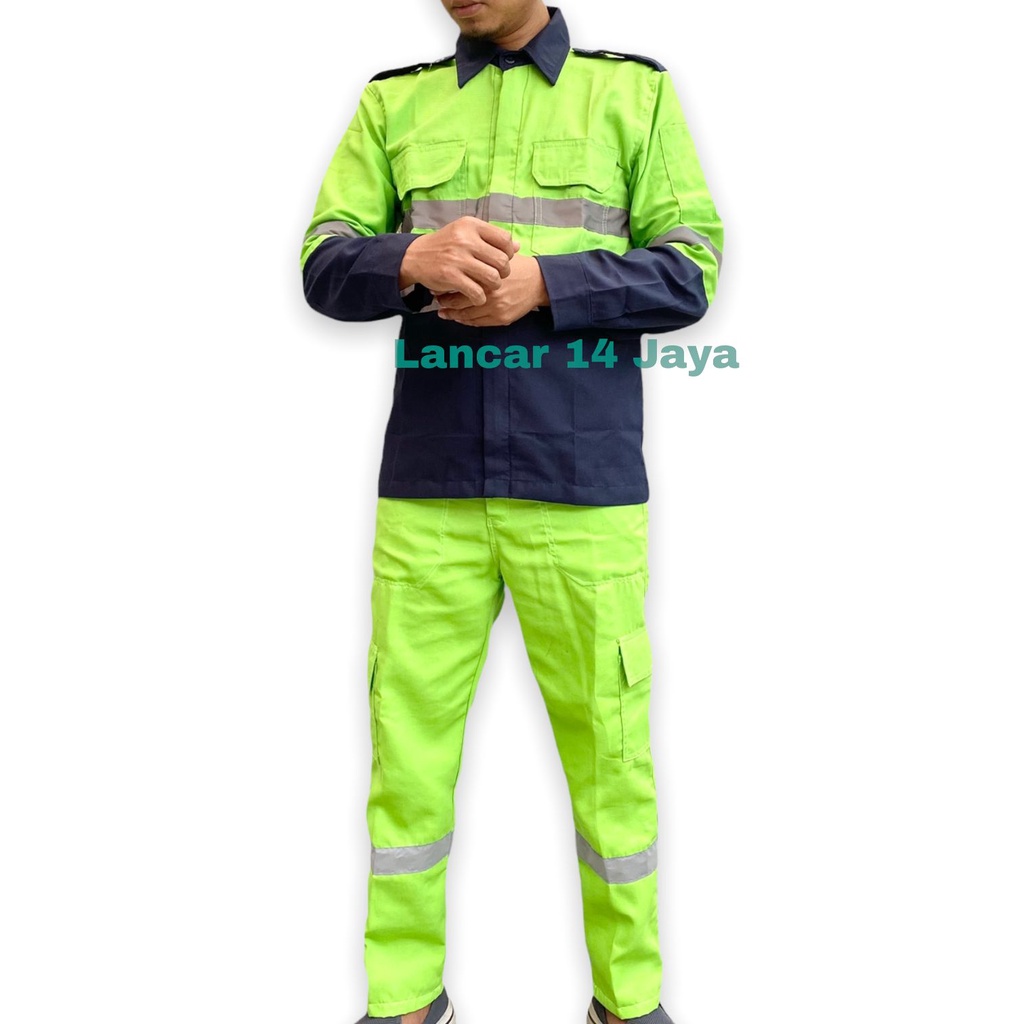 Setelan Kemeja panjang kombinasi Baju Safety Lengan Panjang Katelpak Wearpack Atasan Safety Kombinasi 2 Warna Kemeja two tone Wearpack Safety Baju Kerja Lengan Panjang Kombinasi Katelpak Kombinasi Kemeja 2 tone