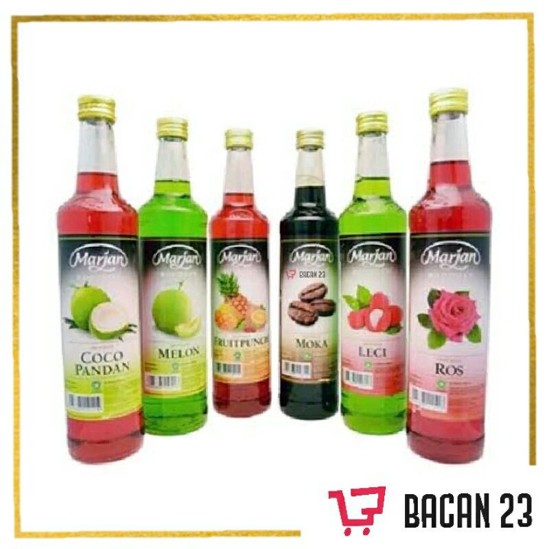 Sirup Marjan (460ml) - (Leci - Melon - Coco Pandan - Moka - Vanila - Strawbery) / Bacan 23 - Bacan23