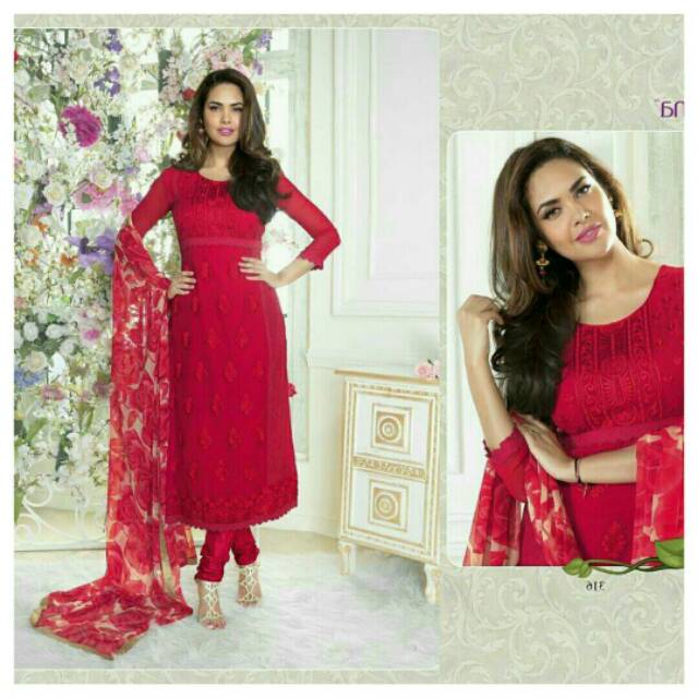 Readystock Dress India Kurti Salwar Merah Anarkali Impor Ori India Gamis Cantik Premium Big Size
