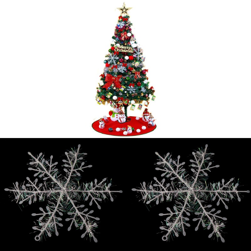 Zzz 3 /9 /15Pcs Ornamen Snowflake Putih Pohon Natal Deco Festival Dekorasi