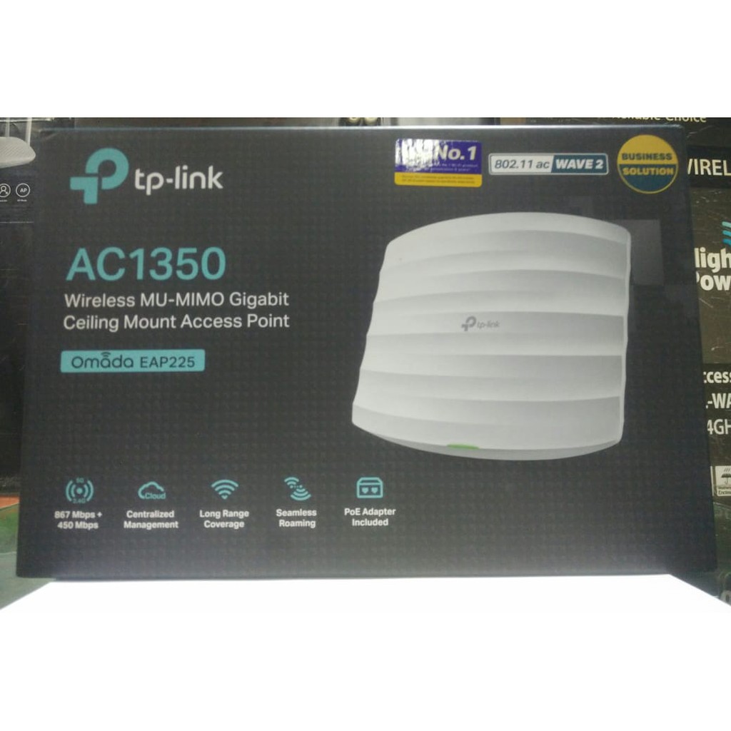 TPLINK EAP225 AC1350 Wireless MU-MIMO Gigabit Ceiling Mount Access Point EAP-225 INDOOR