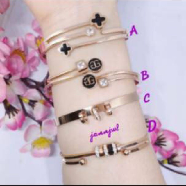 Gelang titanium simple korea Anti karat selamanya GBT-47