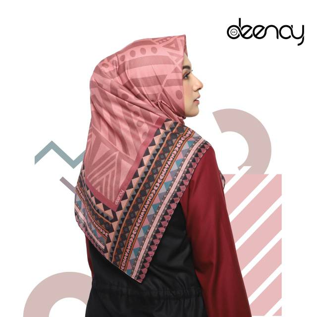 Kerudung deenay mufaza pink scarf original