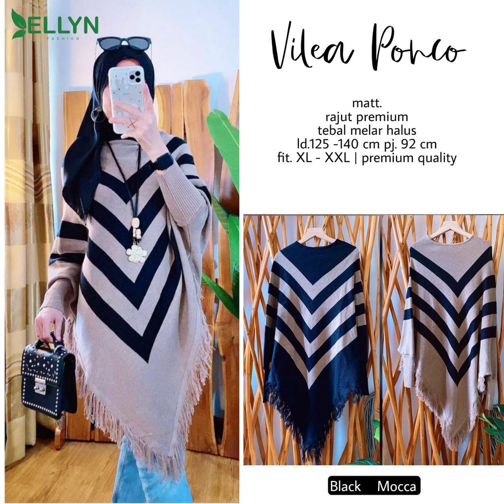 vilea ponco rajut premium tebal. Atasan rajut import wanita kekinian terbaru 2022 by ellyn