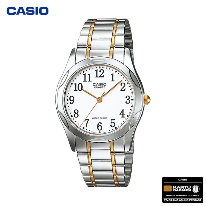 JAM TANGAN PRIA CASIO MTP-1275SG-7B ORIGINAL - MTP1275SG SILVER GOLD