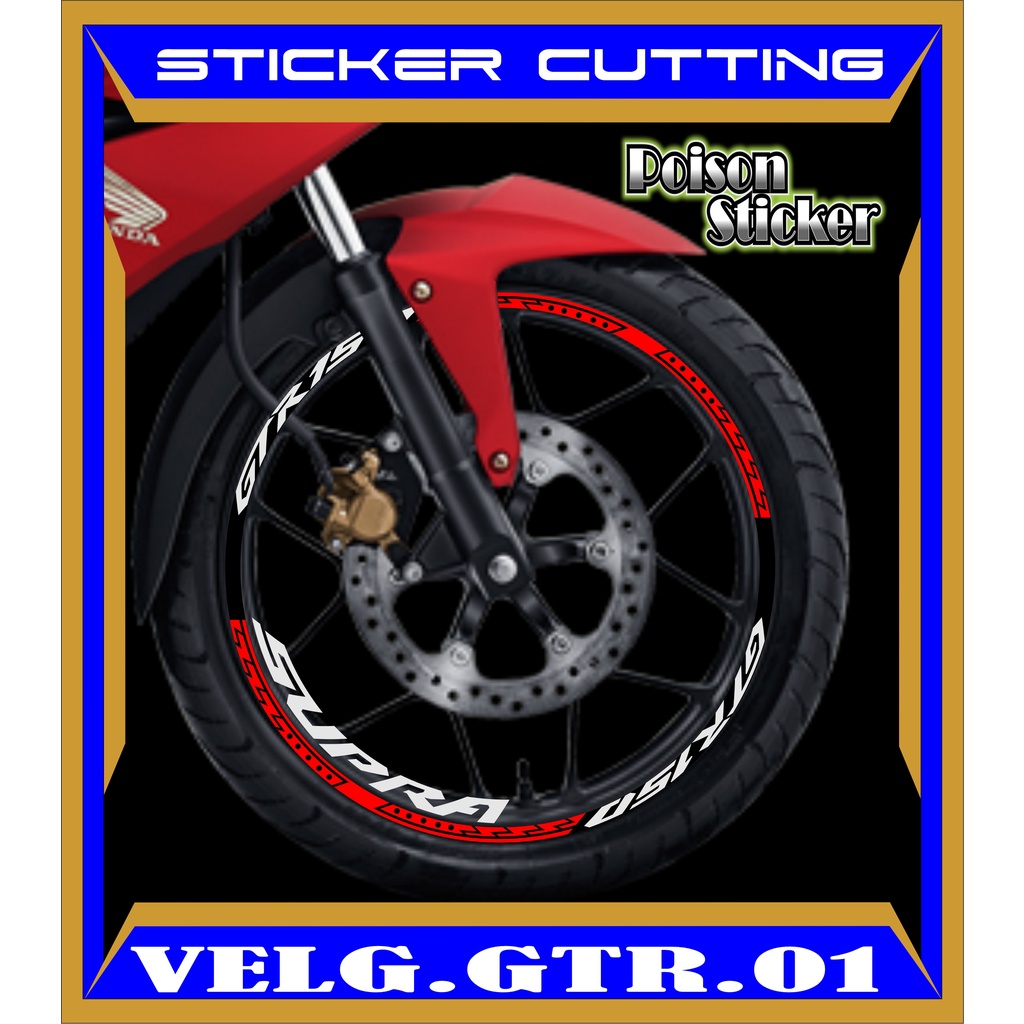 CUTTING STICKER VELG SUPRA GTR - STIKER LIS LIST VARIASI BAN/VELG HONDA SUPRA GTR CODE 01