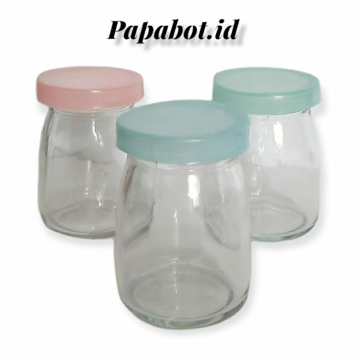 Gelas Puding Kaca Tutup /Toples Botol Jar Kaca Puding