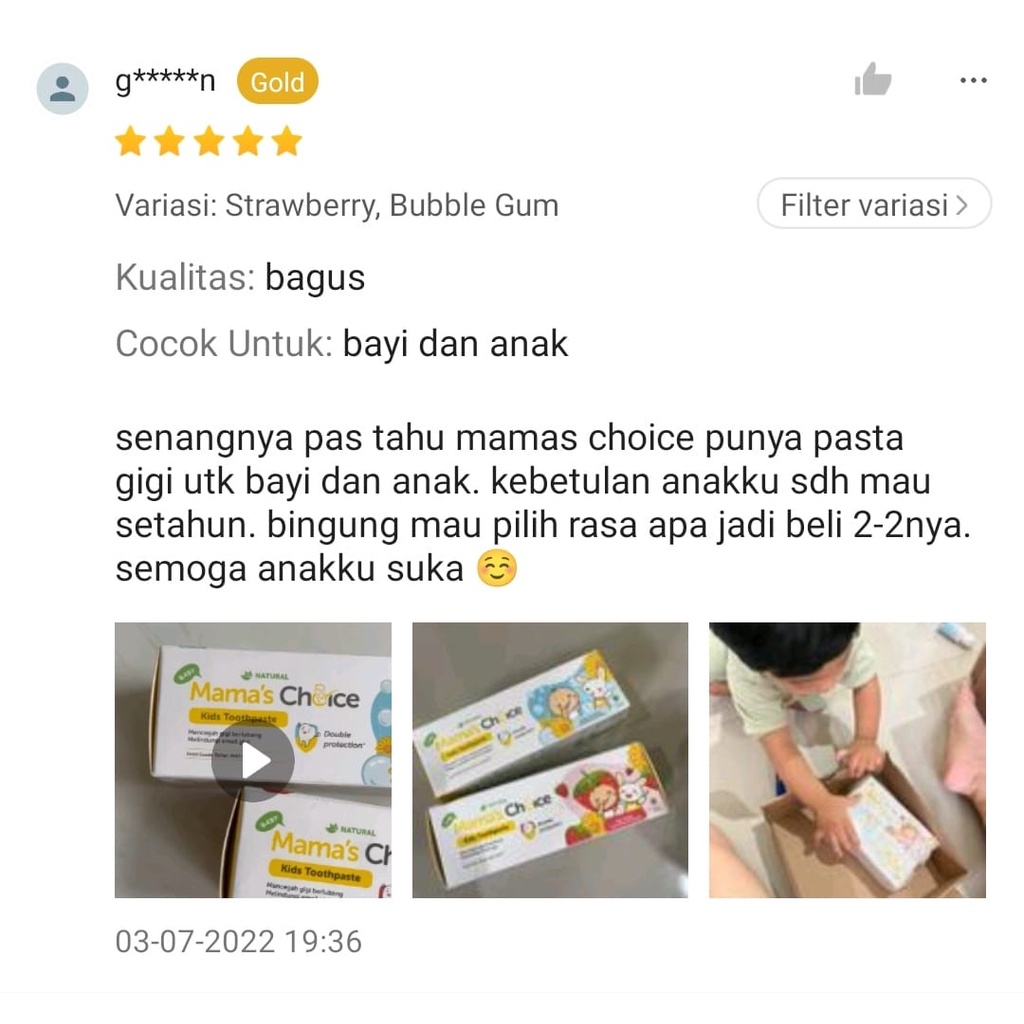 Pasta Gigi Bayi dan Anak - Baby &amp; Kids Toothpaste Mama's Choice