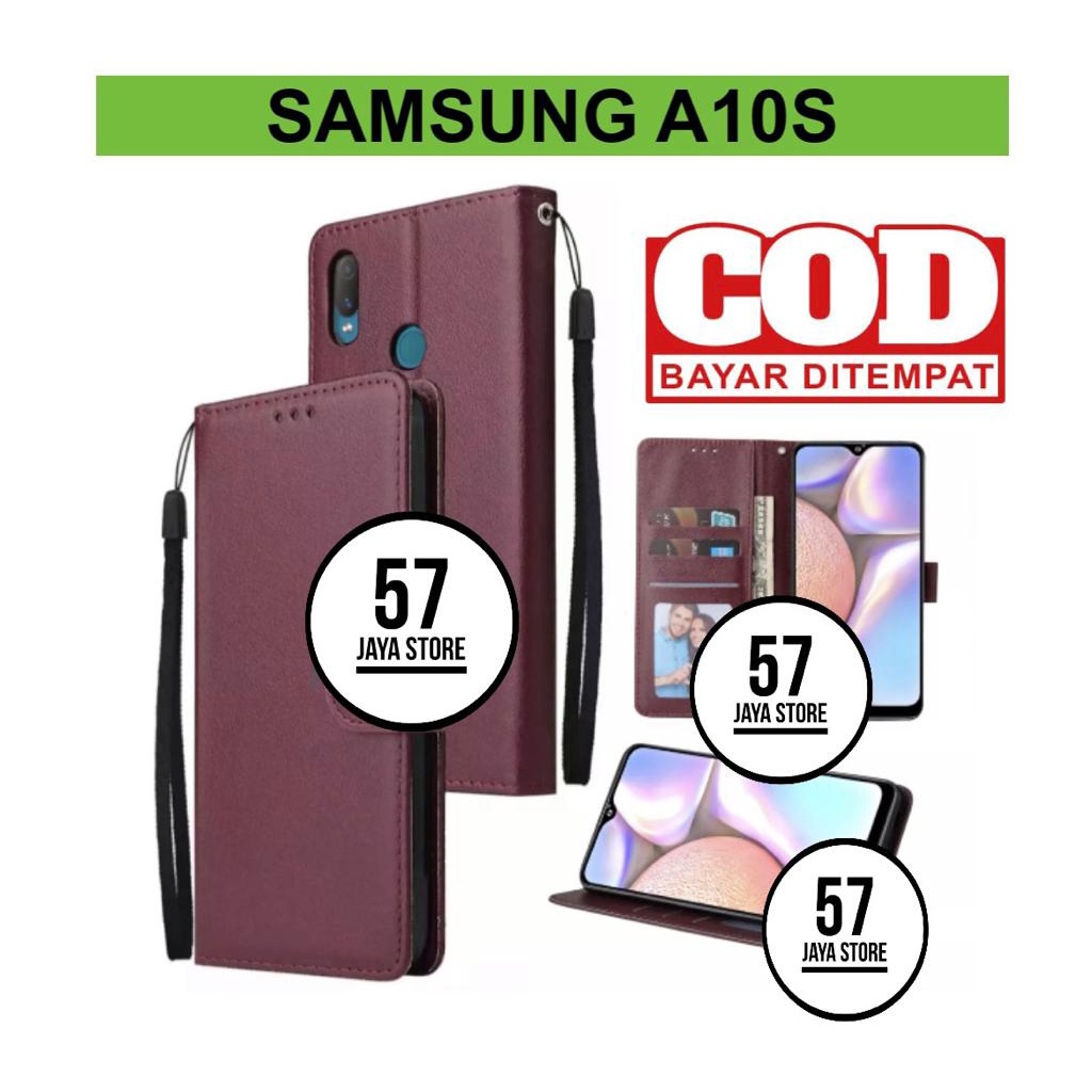 Flip Case samsung A10s Flip Dompet Casing HP Wallet Leather cover