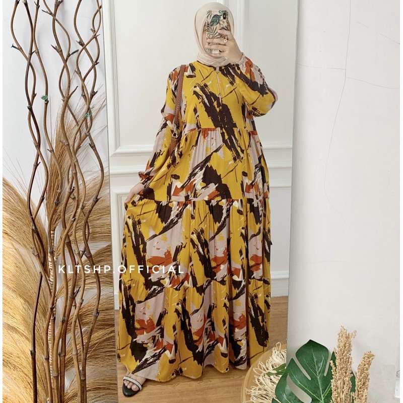 DRESS RAYON / DRESS SYAR’I / GAMIS SYARI / GAMIS PREMIUM-Heisa mustard