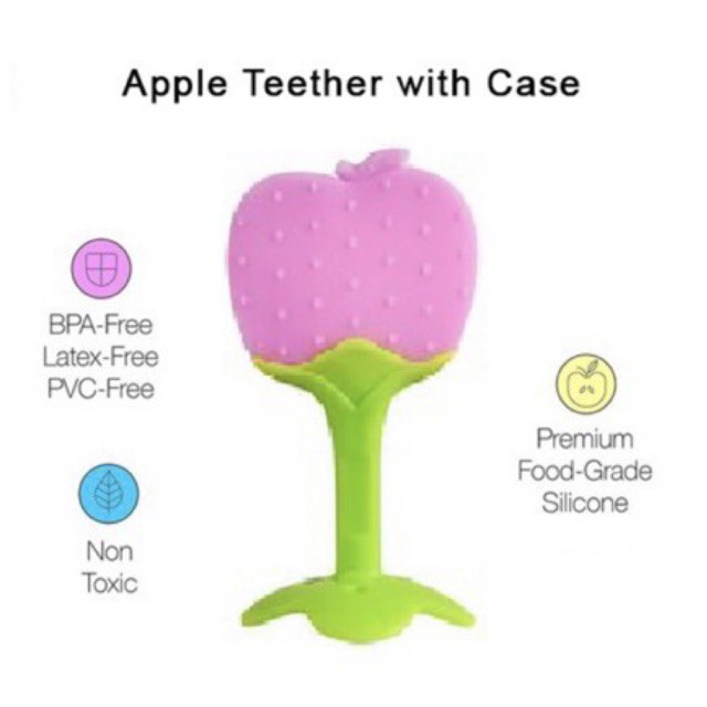 IQ Baby Apple Teether With Case - Mainan Gigitan Bayi Apel Pakai Kotak