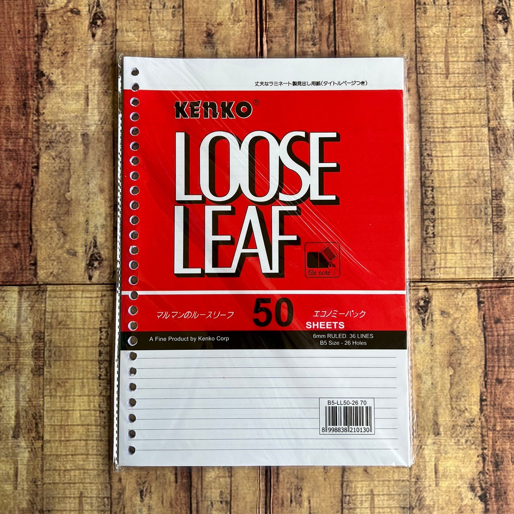 Kertas Loose Leaf Kenko Isi 50 - Isi Map Binder A5 dan B5 - Isi Binder