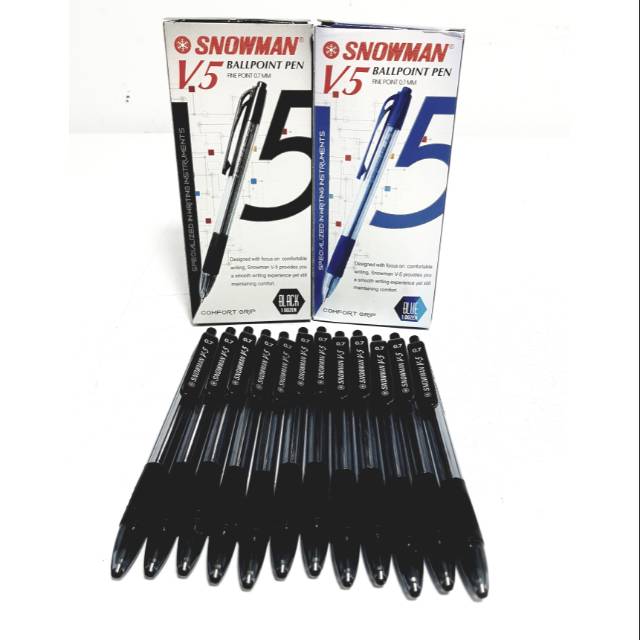 

Harga Per Kotak / 12pcs Pulpen SNOWMAN V5 0.7mm original