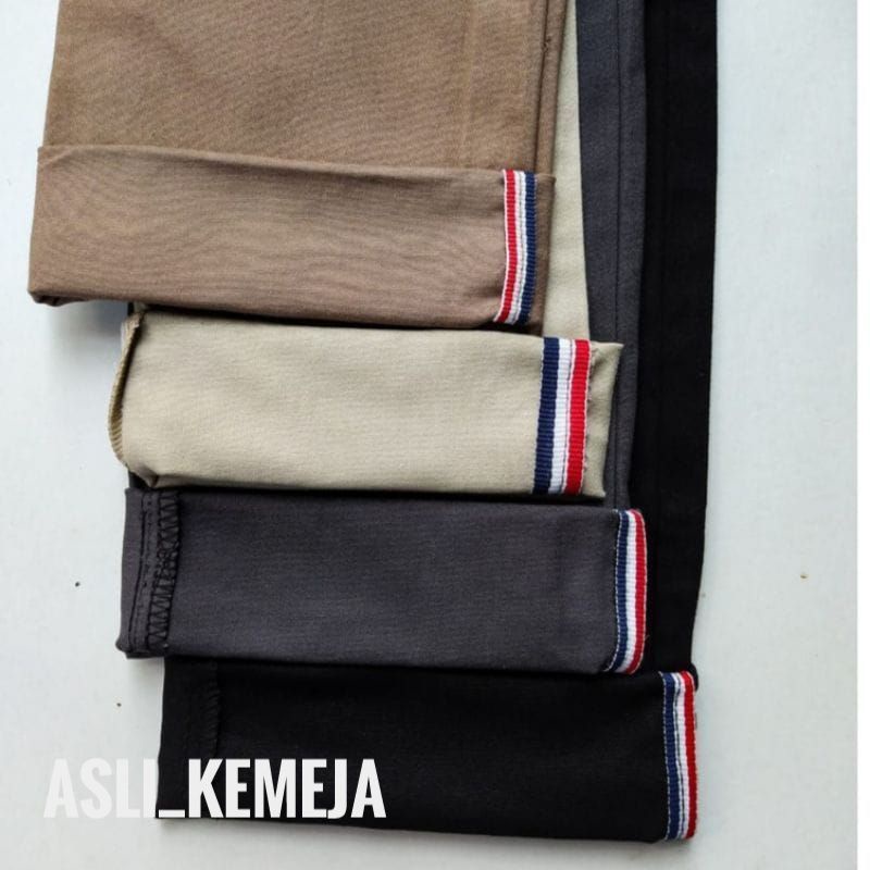 Celana Chinos Pria Panjang Dewasa Kasual Hitam Original