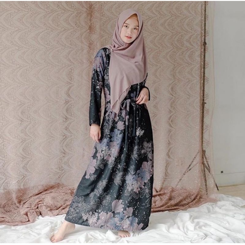 WINTER dress black by Vanilla Hijab PRELOVED gamis muslim syari cantik bukan Atelier Angelina Ditsy