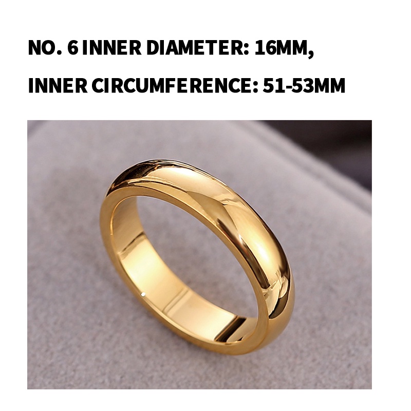 Asli 375 Grade Stainless Steel Couple Ring Titanium Gold Ring Hadiah Hari Valentine -PD