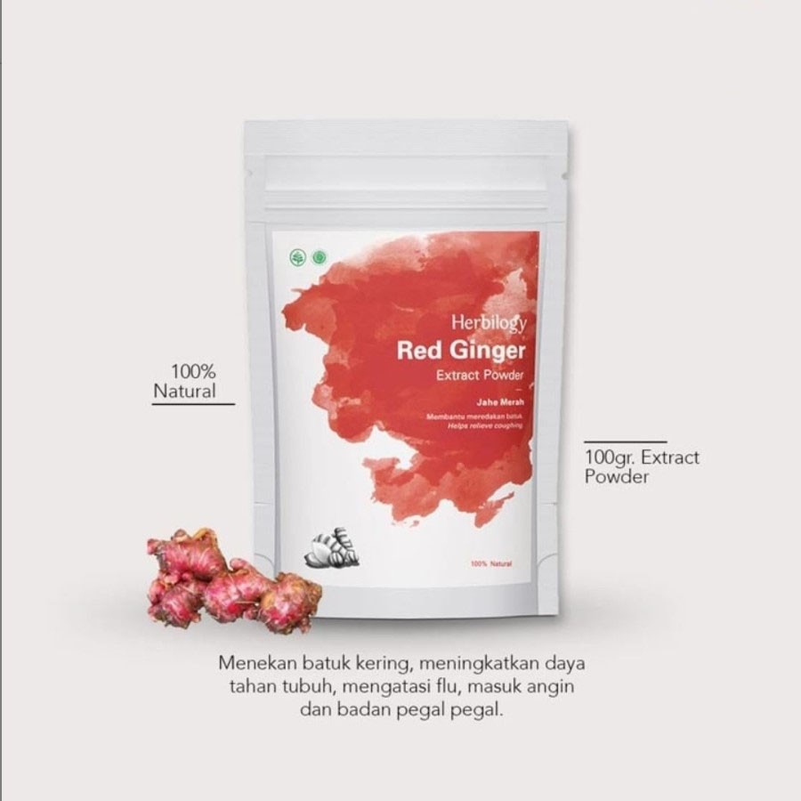 HERBILOGY Red Ginger Extract Powder (Jahe Merah) 100 Gram