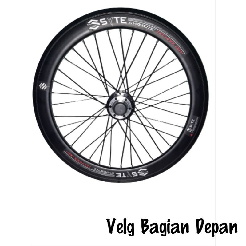 Wheelset Velg Sepasang Sepeda Ukuran 20 SYTE Alloy Hitam ST-D846 | High Quality