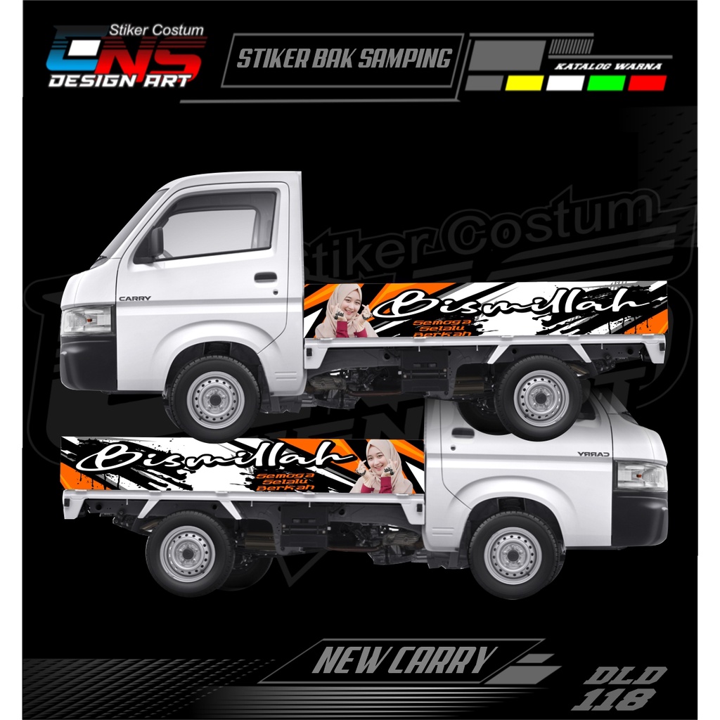 Stiker Bak Samping Pick Up New Carry Stiker Vinyl Custom Stiker Variasi All Pick Up Carry / T120ss /