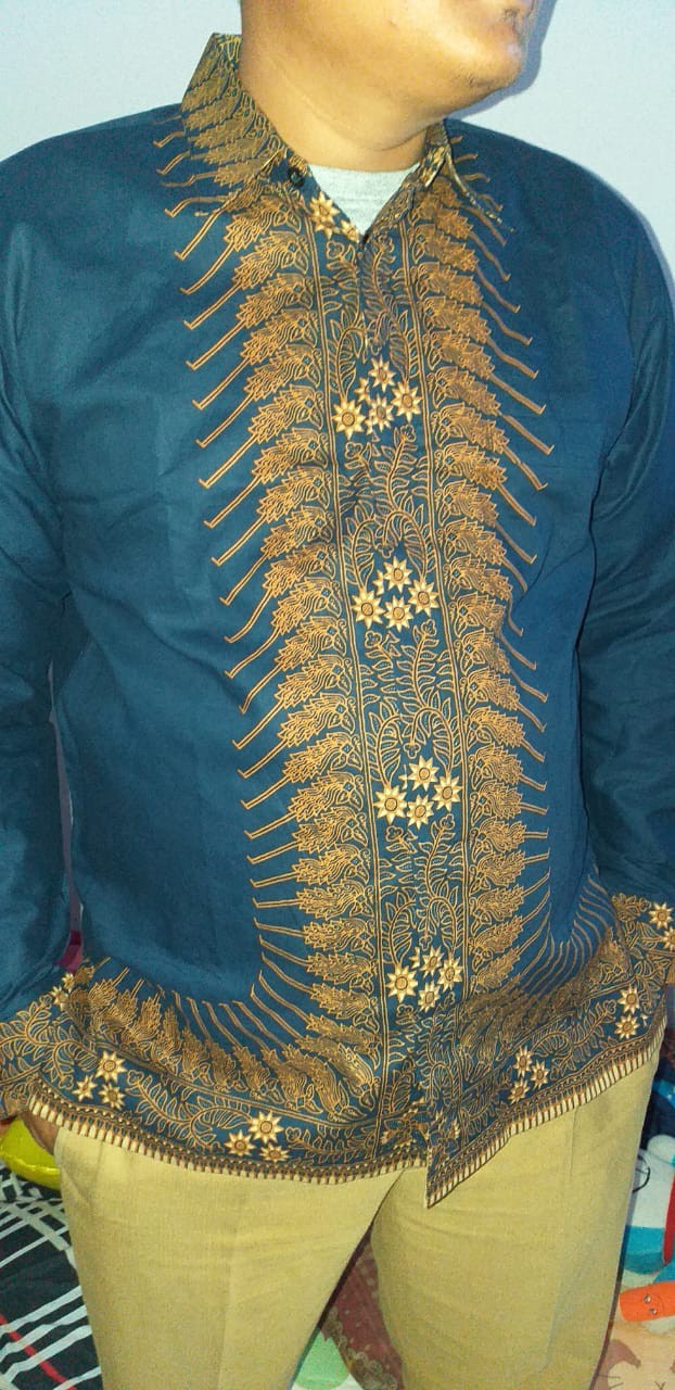 Batik Abinaya Navy Full Furing Katun Halus Sragenan Size M-xxl Asli Solo