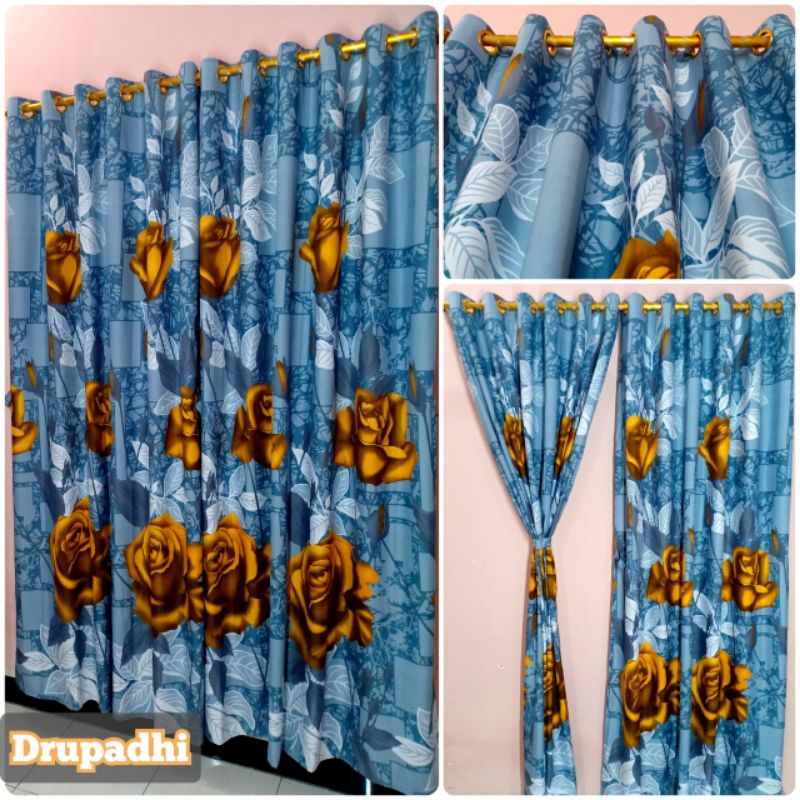 GORDEN PINTU 135X220 KARAKTER GORDEN JENDELA 12 LUBANG AESTHETIC SMOKERING HORDENG EMBOS KARAKTER MOTIF BUNGA MINIMALIS MURAH