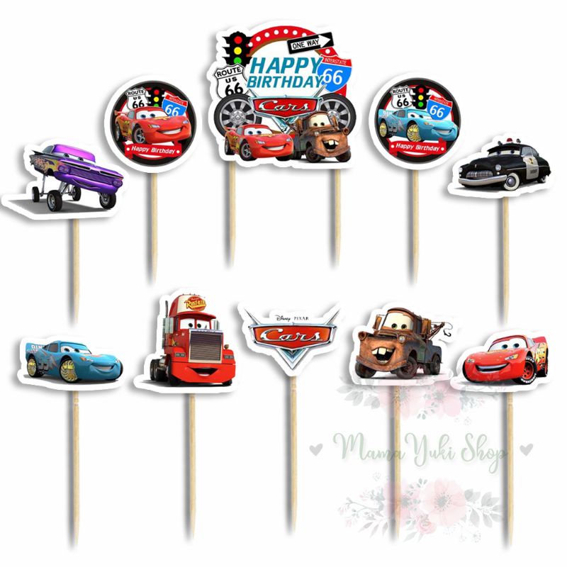 Jual Topper Cake Hiasan Kue Ulang Tahun Anak kartun CARS | Shopee Indonesia