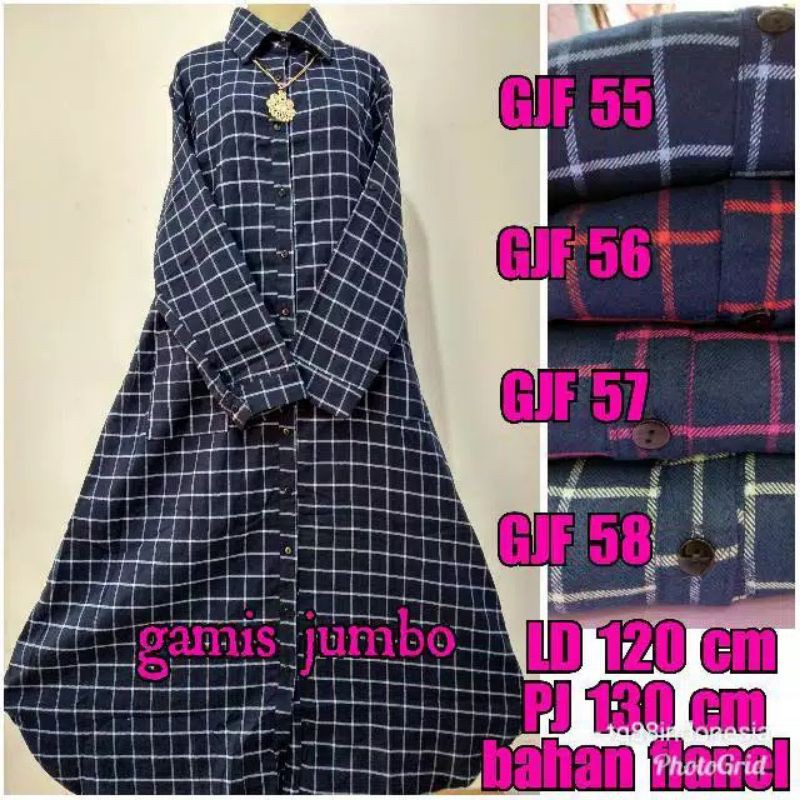 GAMIS FLANEL JUMBO PREMIUM/KEMEJA FLANEL