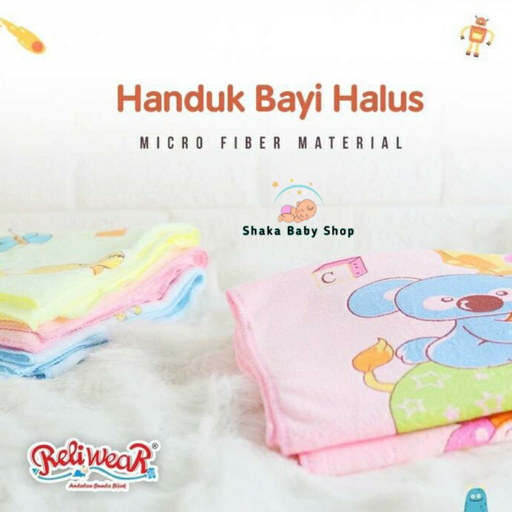 Handuk Bayi Baru Lahir Halus Microfiber Menyerap Air ReliWear