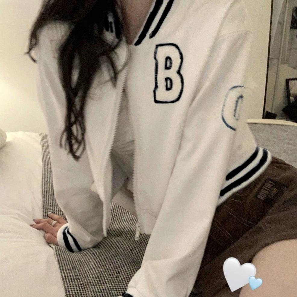 JMB.15Jl22ᴺBORDIR  B Basebal jaket crope jaket varsity | jaket baseball korean style fashion