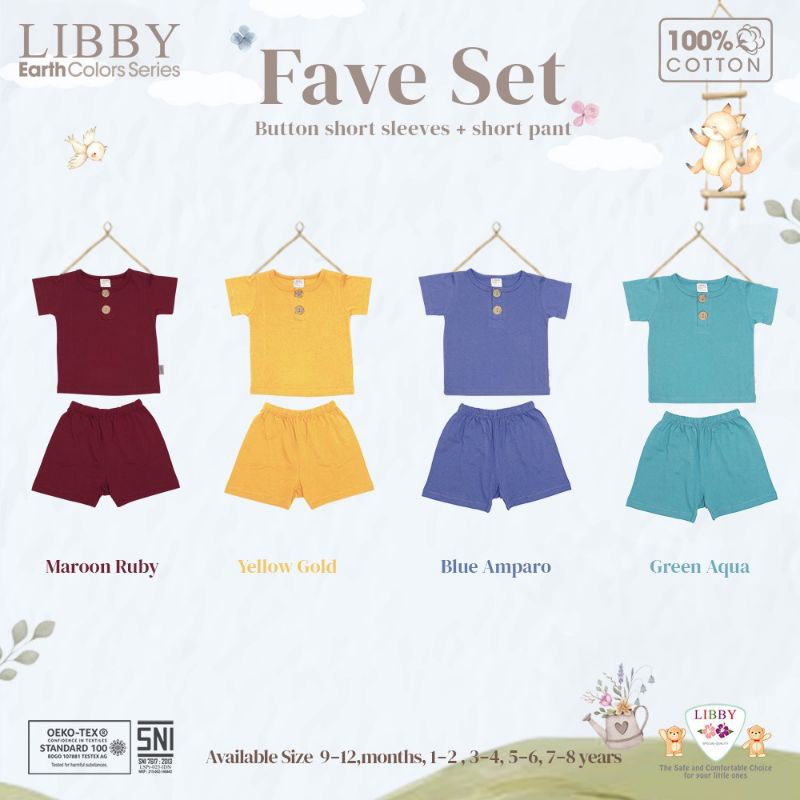 Setelan Oblong Pendek 9-12 Bulan -Eart Color Libby