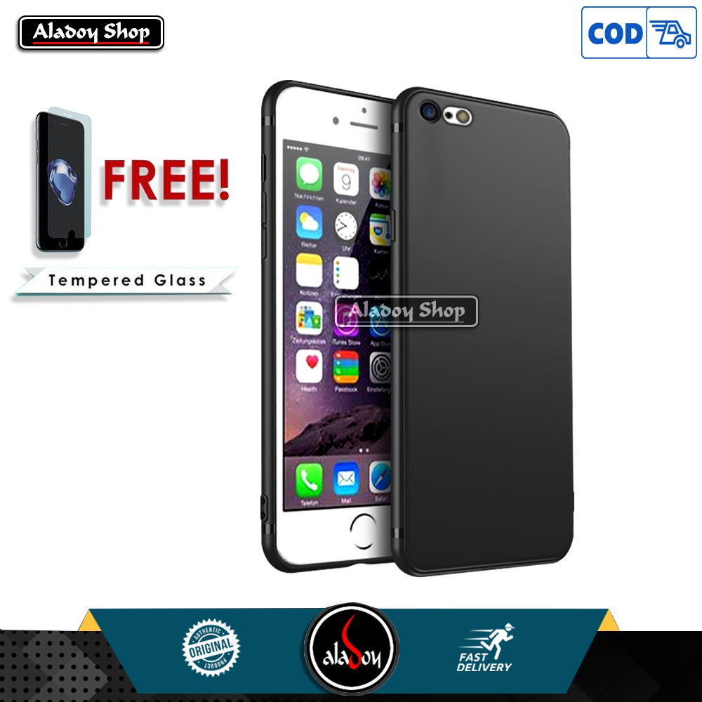 Case Iphone 6 / 6s Ultra Slim Premium Softcase Free Antigores Tempered Glass Pelindung Layar