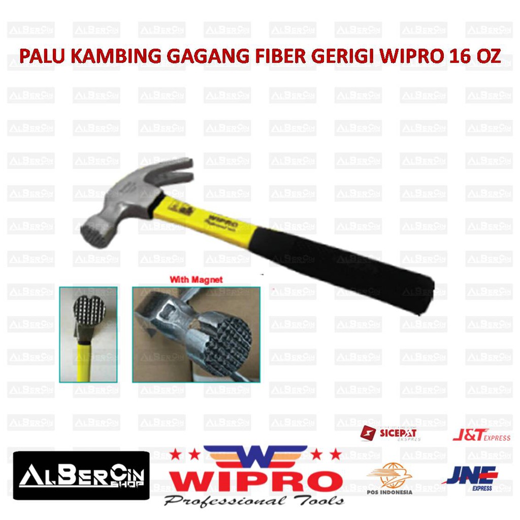 Palu Kambing Handle Fiber Gerigi 16 OZ WIPRO PKG-16