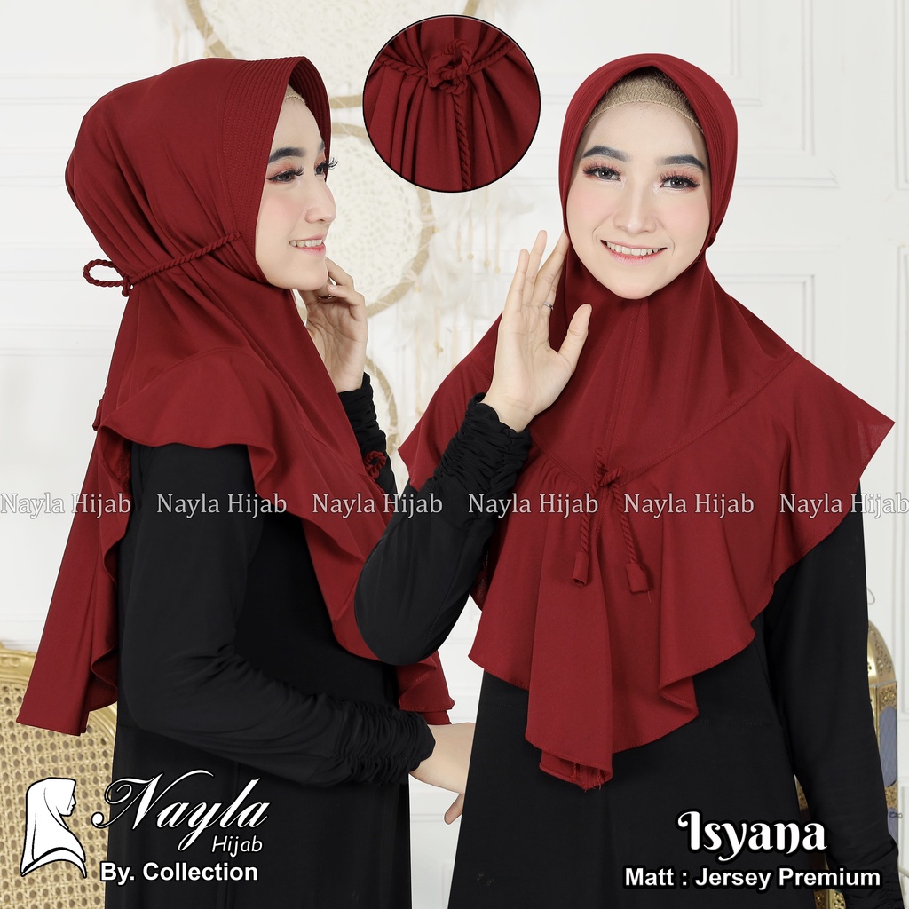 Kerudung Instan Tali Kepang Isyana Hijab Instan Jersey Airis Jilbab Terbaru Nayla Hija'b