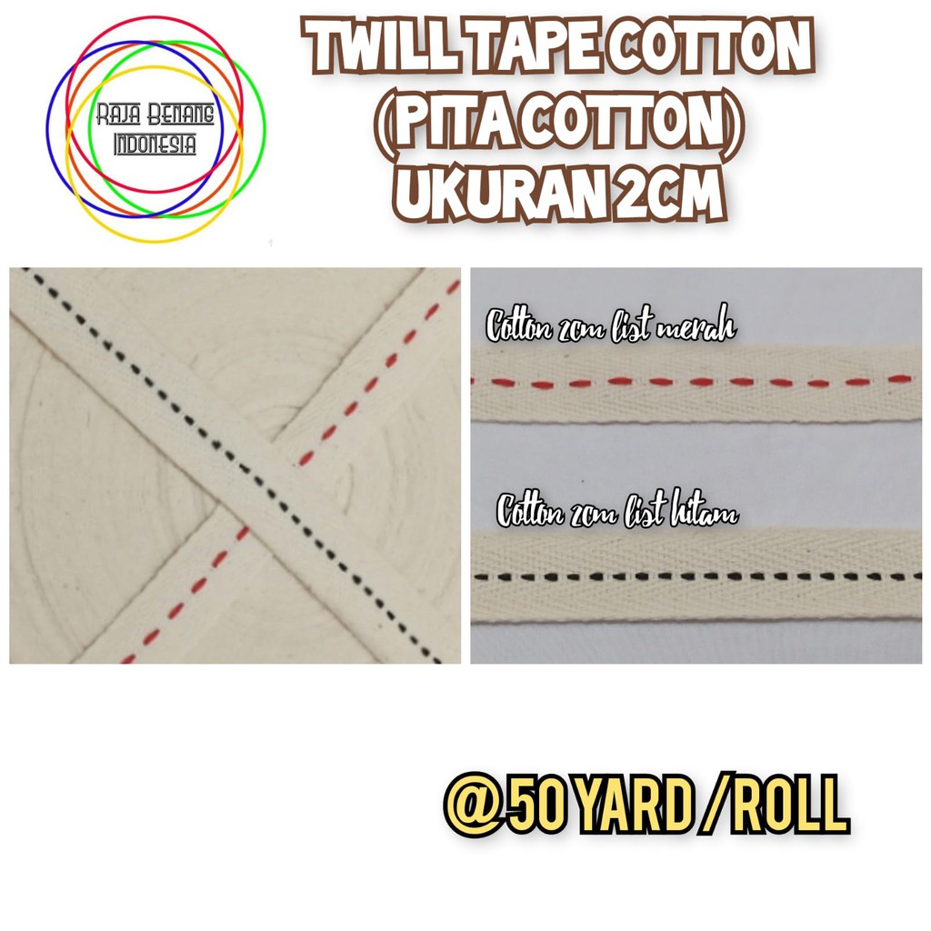 Bisban Motif / Pita Katun Motif Cotton dan Polyester - @ 50 yard / roll