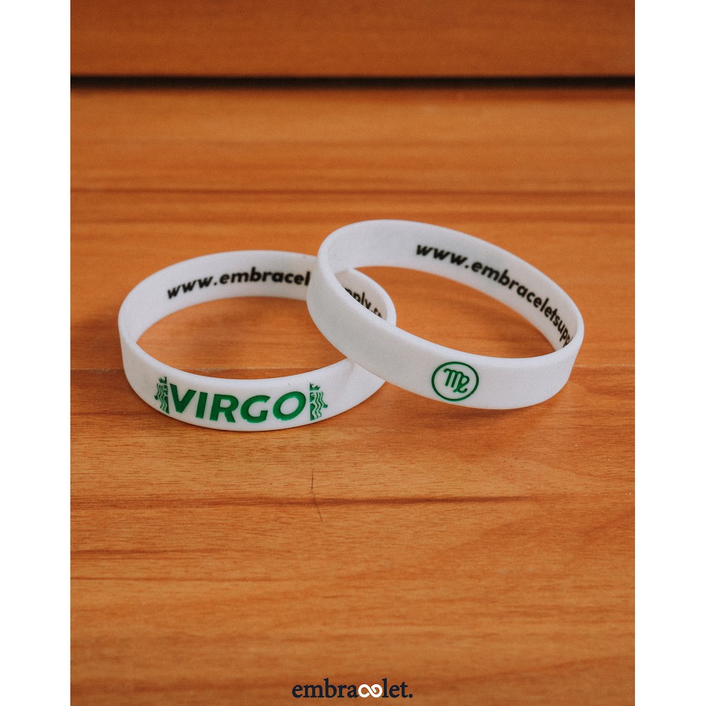 VIRGO - White | Gelang Karet Silicone | Gelang Fashion | Wristband | Bracelet