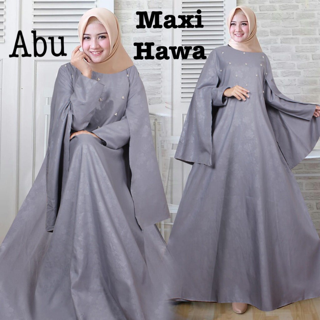 BAJU GAMIS HAWA WANITA SYARI LENGAN PANJANG WANITA MUSLIM GAMIS MURAH